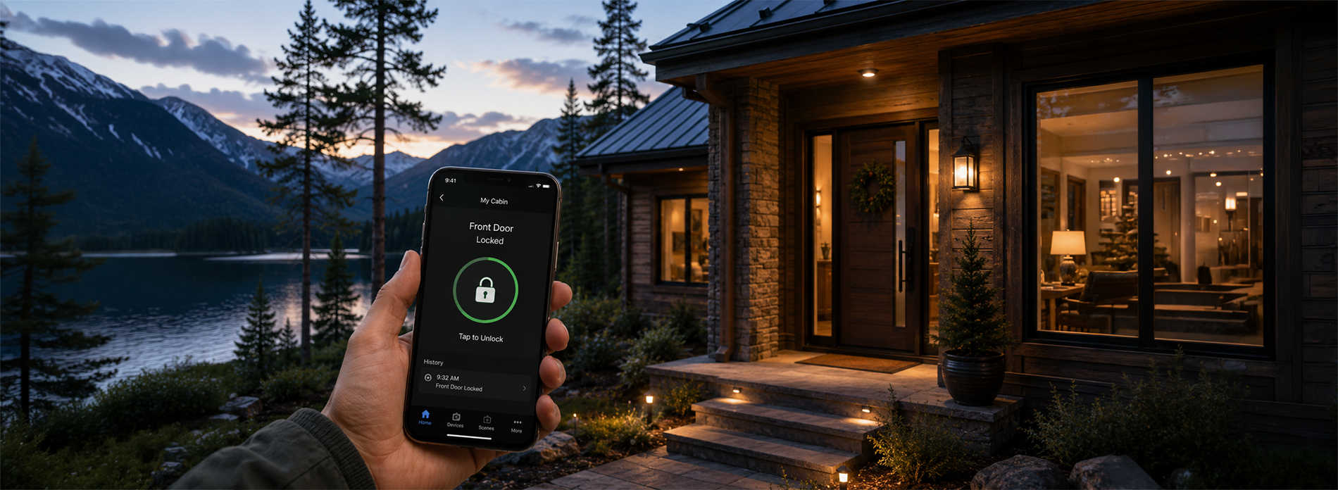 Remote smart lock control for a Montana cabin or vacation home
