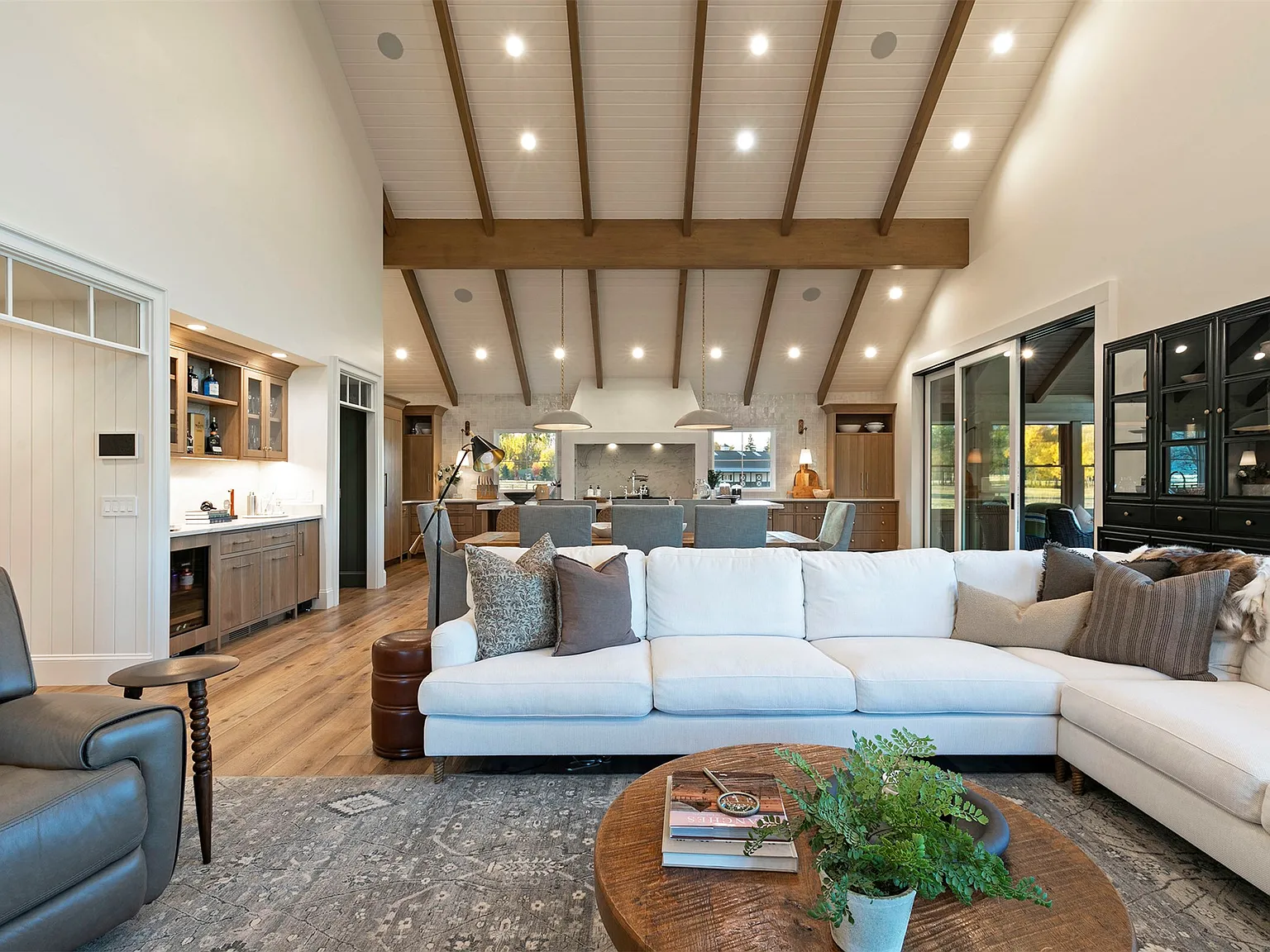 Ceiling speakers installed in a finished Montana home