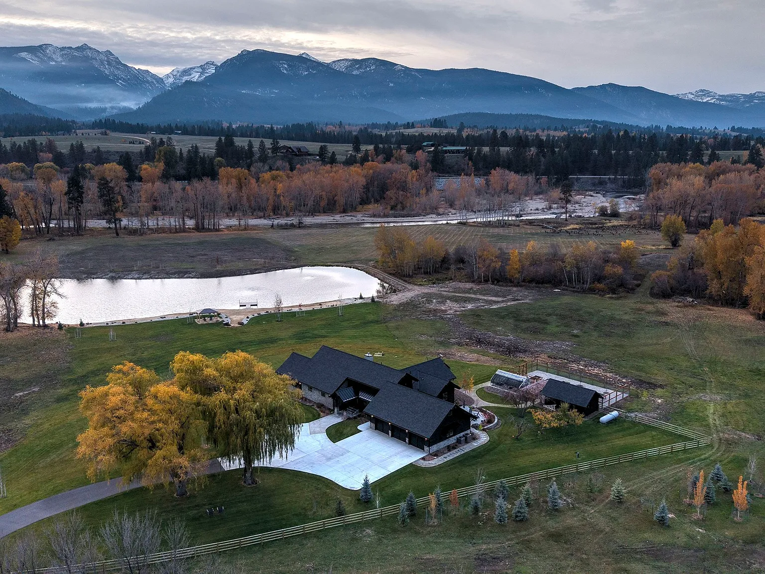 Exterior view of a Bitterroot Valley residence with professional smart home integration